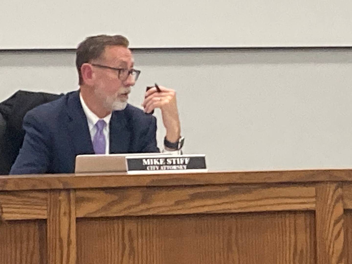 Crest Hill City Attorney Michael Stiff speaks at the Monday, March 2, 2026 City Council meeting.