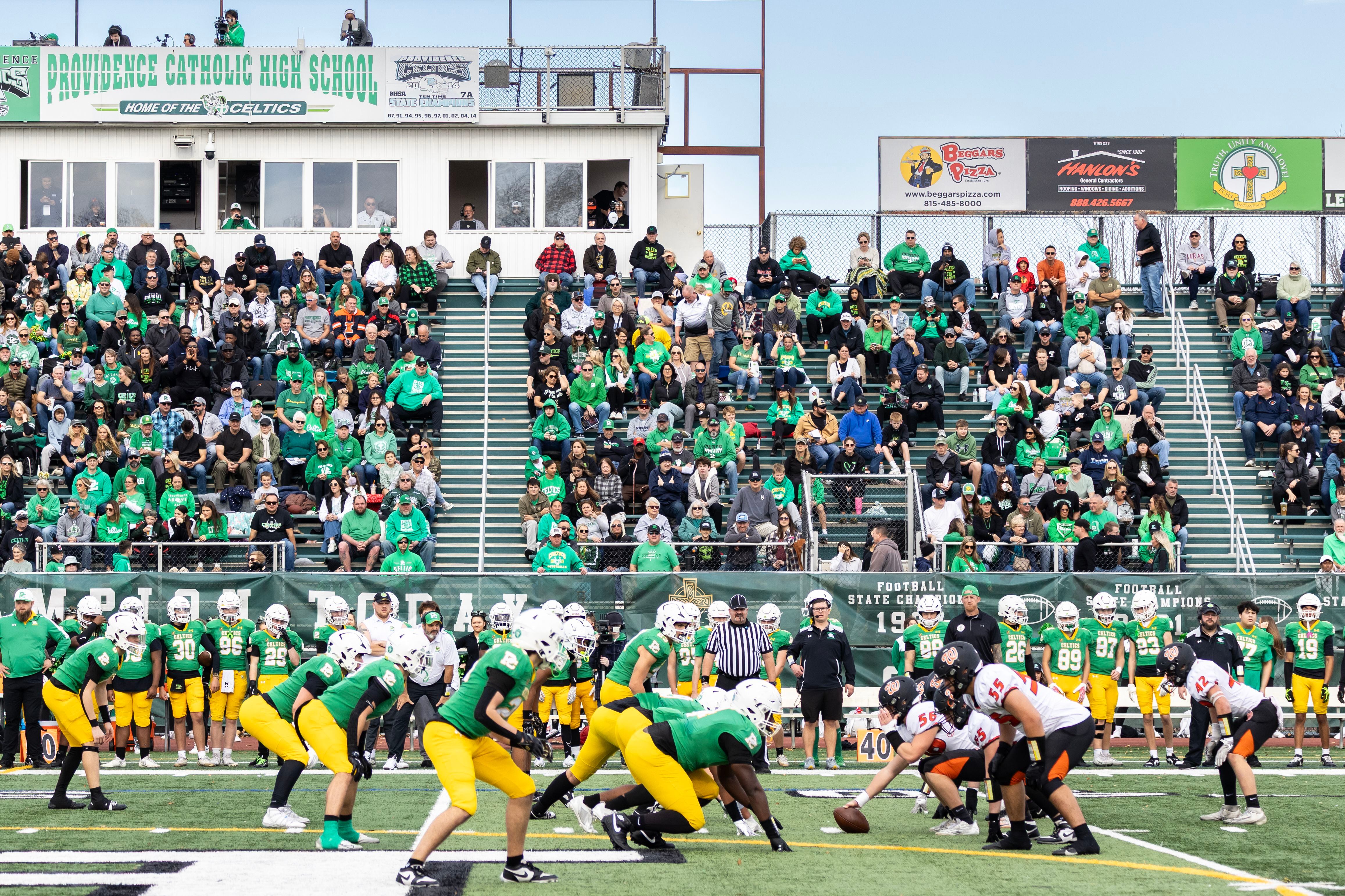 Providence and Washington face-off for a 5A varsity football playoff game at Providence on Nov. 15, 2025.