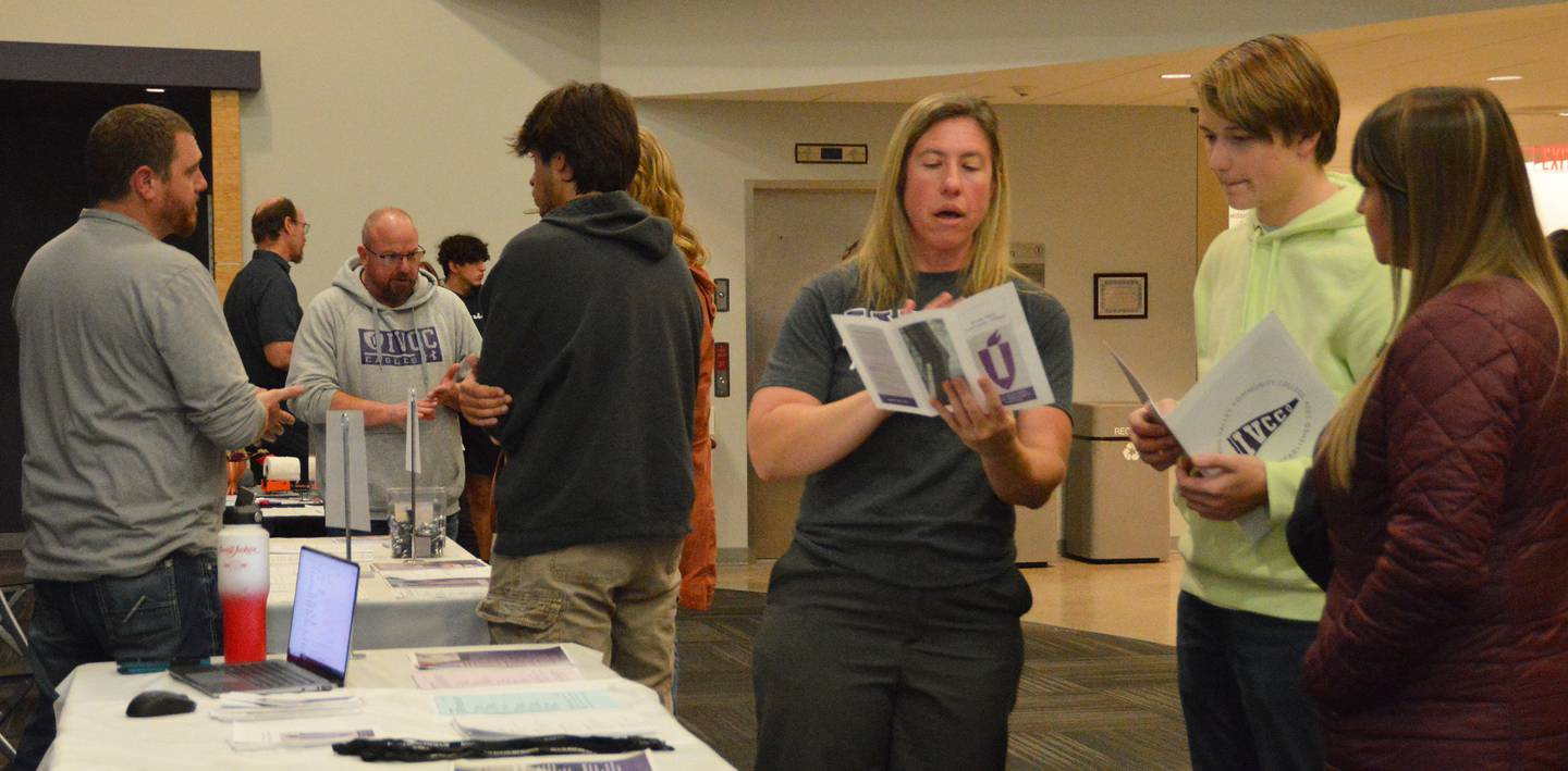 Prospective students chat with faculty, counselors and students and learn about the college’s resources during last fall’s Explore IVCC open house. The spring open house is right around the corner, on March 20, for Illinois Valley residents looking to enroll in summer or fall courses.