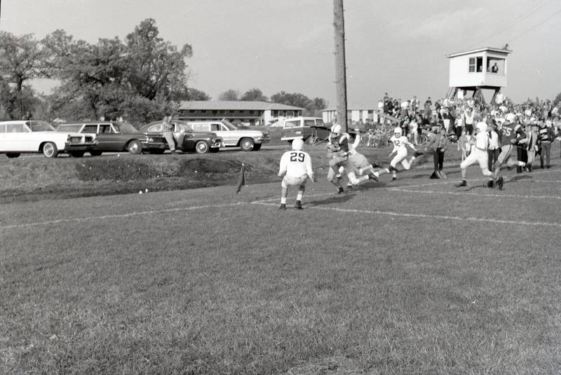 An Oct. 13, 1966, football game between North Junior High School and South Junior High School is played at North Junior High School (later Clinton Rosette Middle School).