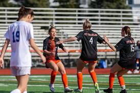 Girls Soccer: Mia Raschke, Kara Machala strike twice apiece, St. Charles East rolls past Burlington Central