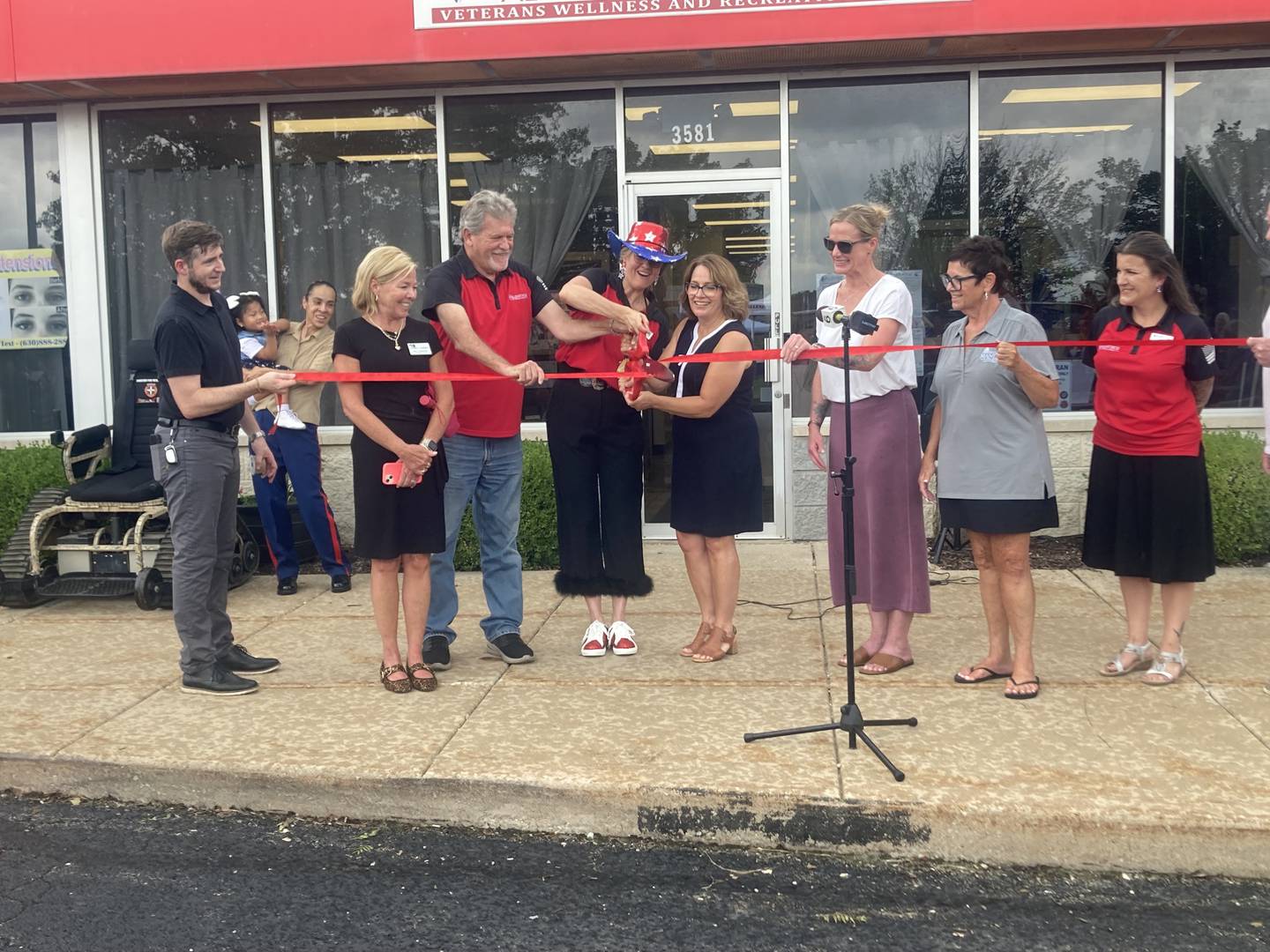 AllenForce Founder and CEO Donna Rielage and State Senator Meg Loughran-Cappel cut the ribbon at the new AllenForce Veterans Wellness and Recreation Center in Joliet. 
Friday, July 25, 2025.