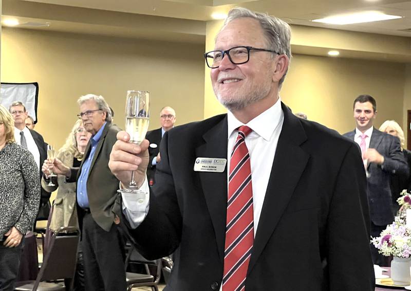 Paul Borek is entering this month after fifteen years as executive director of the DeKalb County Economic Development Corporation, but before he left there was a party in his honor. On Sept. 28, 2023 the economic development corporation hosted more than 100 local and state officials, business owners and area professionals at Farandas banquet hall in DeKalb to thank Borek for the economic growth they say he spurred.