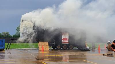 Photos: Local firefighters participate in flashover simulation