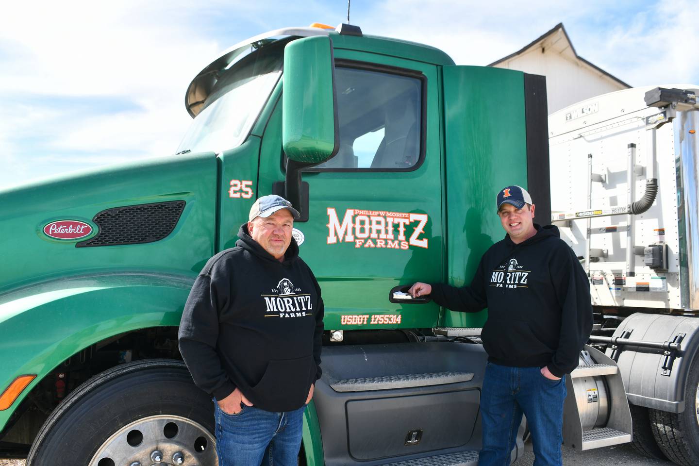 Phil Moritz, left, and his son, Brad Moritz, stand on their farm in Buckingham ahead of planting season. The father and son are the second and third generation to operate the farm after Phil's father, Walter, passed on the family business.