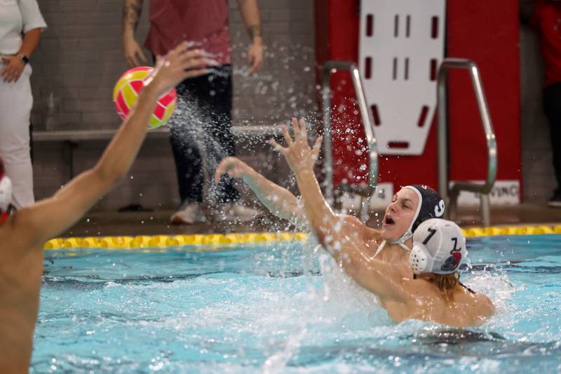 Bradley-Bourbonnais' Charlie Quigley sends a shot on goal during the Boilermakers' 7-5 loss to Bremen on Thursday, April 2, 2026.