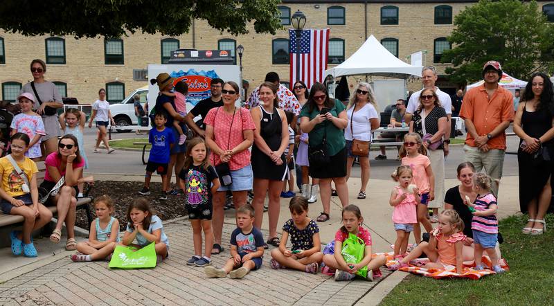 Spectators watch the pet competition at the annual Batavia Windmill City Festival on Saturday, July 12, 2025.