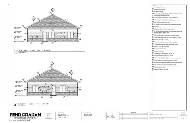 A side view of the new municipal building for the city of Polo and Buffalo Township currently being constructed at 118 N. Franklin Ave., Polo.