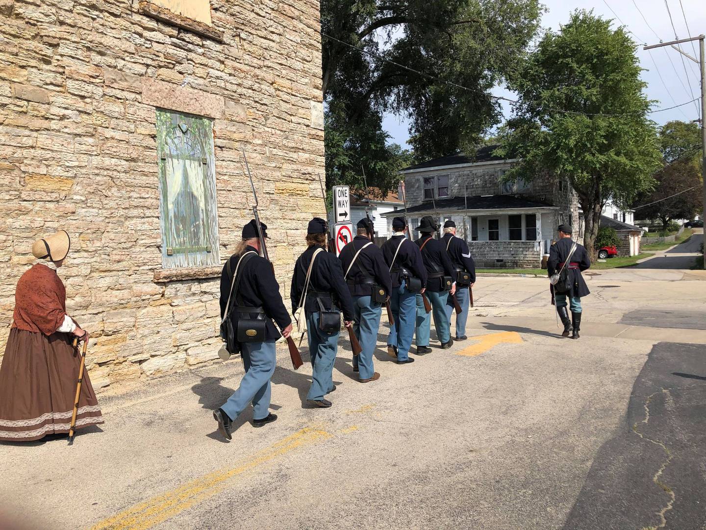 On Oct. 10, the 100th Illinois Volunteer Infantry, Co. K. reenactors headed to Wilmington in costume to check out a drum at the Wilmington Area Historical Society that had once belonged to the actual unit.