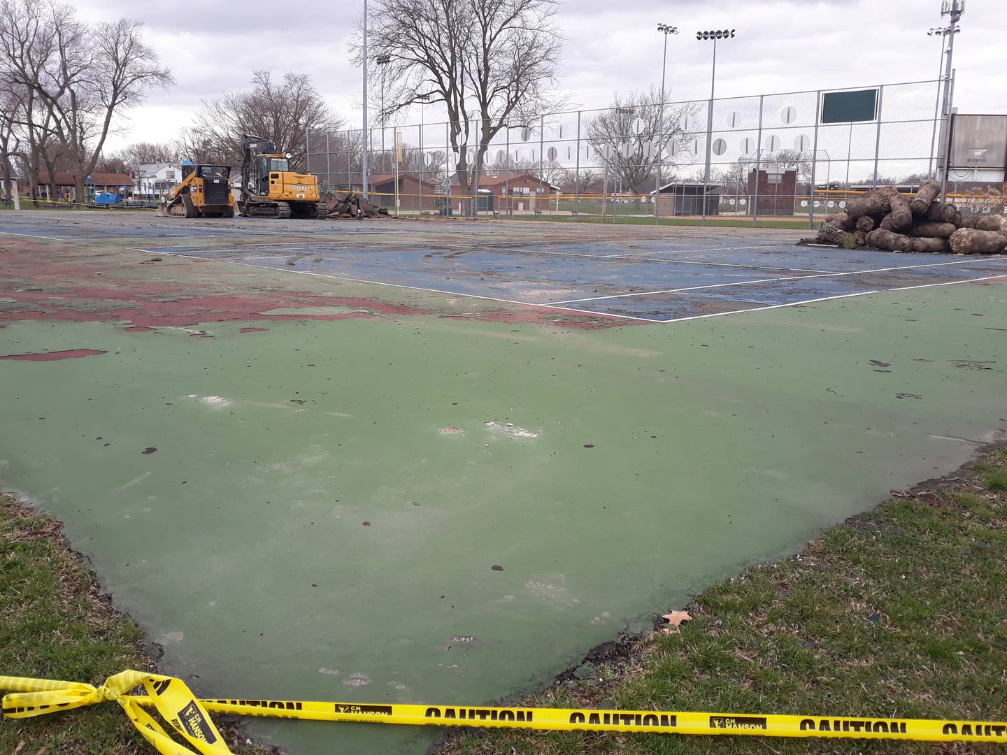Construction is underway on a $268,840 project with SKI Sealcoating and Maintenance to resurface three internationally-sized tennis courts and add four new pickleball courts at Washington Park in Peru, as well as install new fencing and sidewalks in the area.