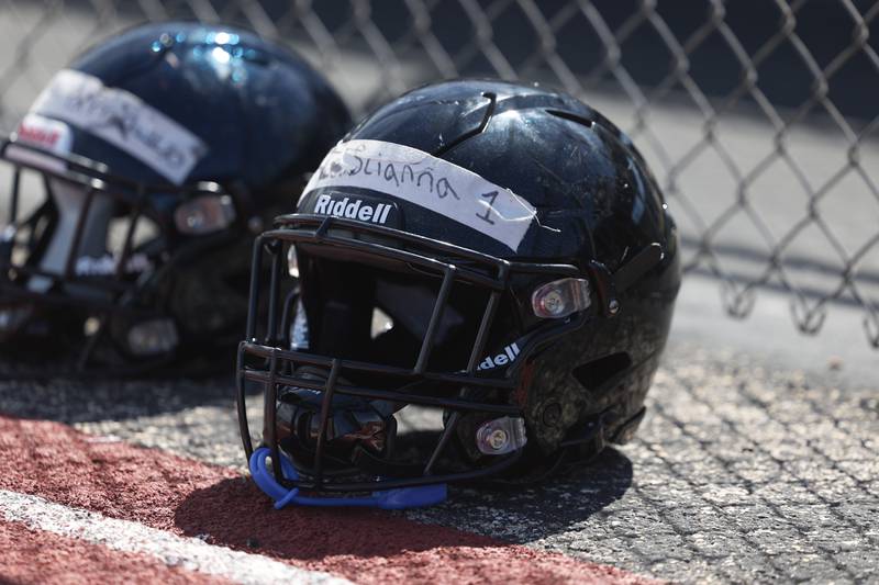 Lincoln-Way East’s linebacker Jake Scianna is a corner stone in the Griffins’ defense. Scianna recorded 20 tackles in the playoff game against Loyola last season. Tuesday, Aug. 9, 2022, in Frankfort.