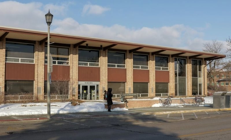 The future is uncertain for the current Lombard site of the Helen Plum Library at 110 W. Maple St. Many intergovernmental agreements made with the Lombard Park District and the village of Lombard would complicate any potential sale of the property. (Daily Herald File Photo)