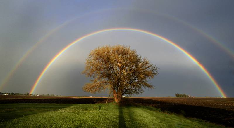 Several Illinois Valley residents shared their double rainbow photos Sunday, May 15, 2022. This one was taken in Deer Park Township by former Times photo editor and regular photo contributor Tom Sistak.