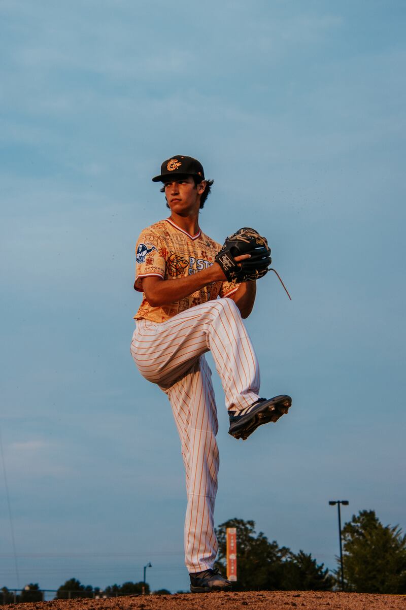 Daniel Strohm delivers a pitch during the Illinois Valley Pistol Shrimp's 15-0 loss to the Normal CornBelters on Saturday, July 20, 2024 at Schweickert Stadium in Peru.