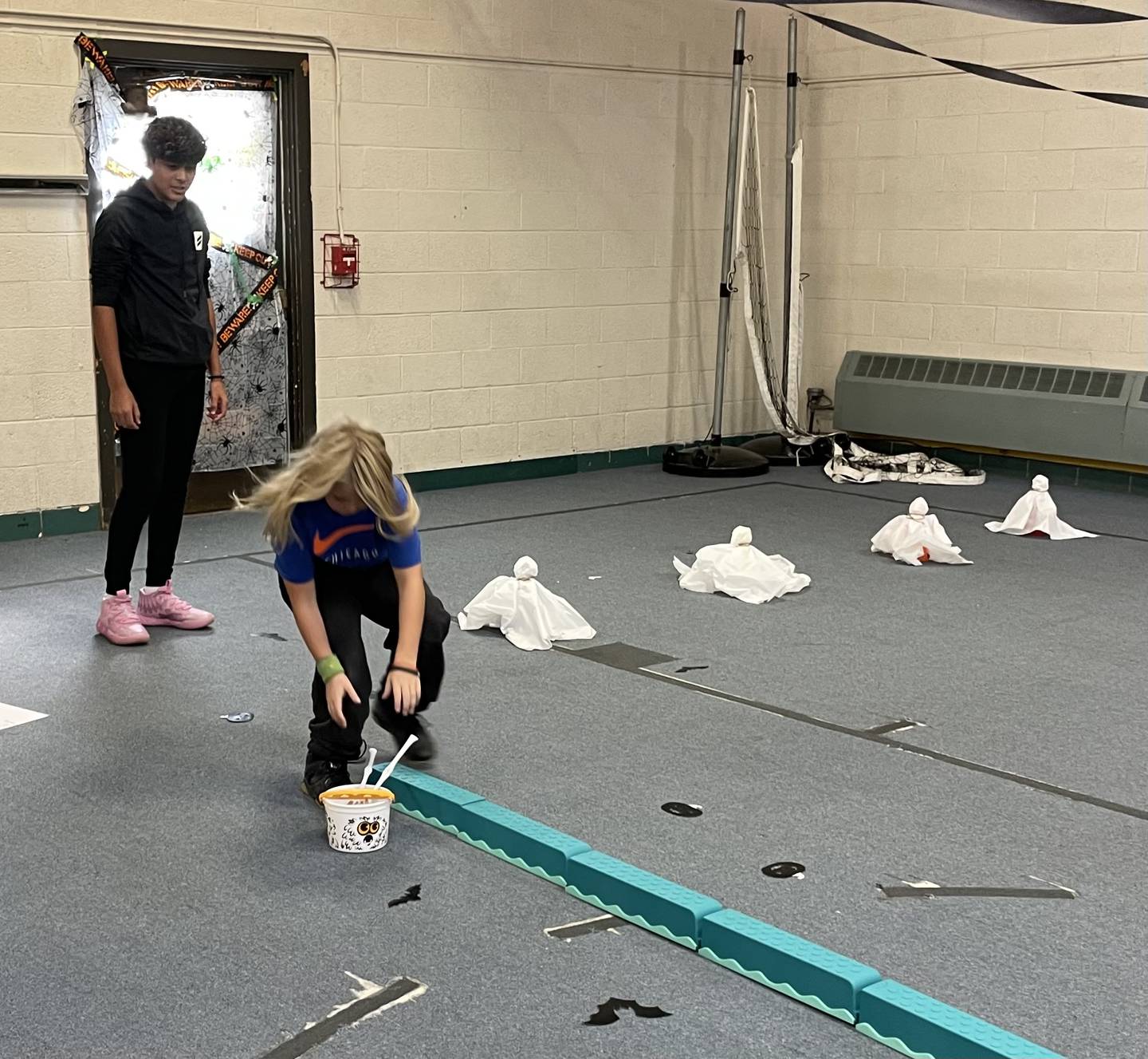 BEST high school students oversaw fall themed carnival games Oct. 24, 2024, for the younger students. The BMP Tri-County Special Education Cooperative helped make this day possible. Josh May is completing an obstacle course being supervised by Tony Miranda.