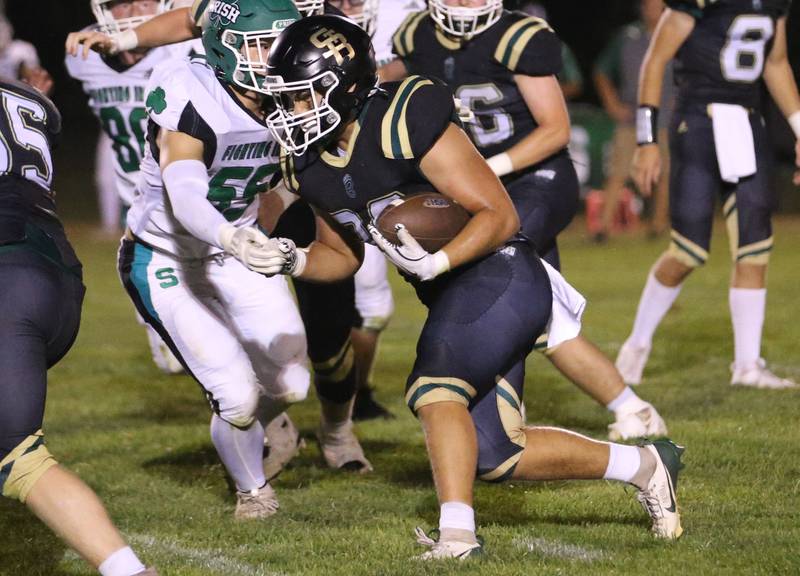 St. Bede's Landon Marquez runs the ball against Seneca on Friday, Sept. 20, 2024 at St. Bede Academy.