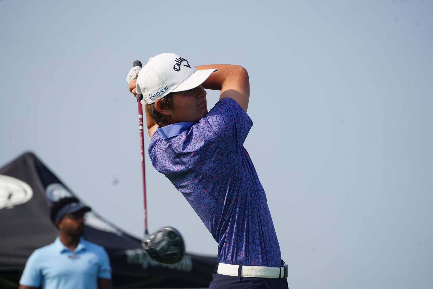 Liam Lodding hits a shot during the AJGA Stan Utley and Mid-America Youth Golf Foundation Junior Championship in Columbia, Missouri.
