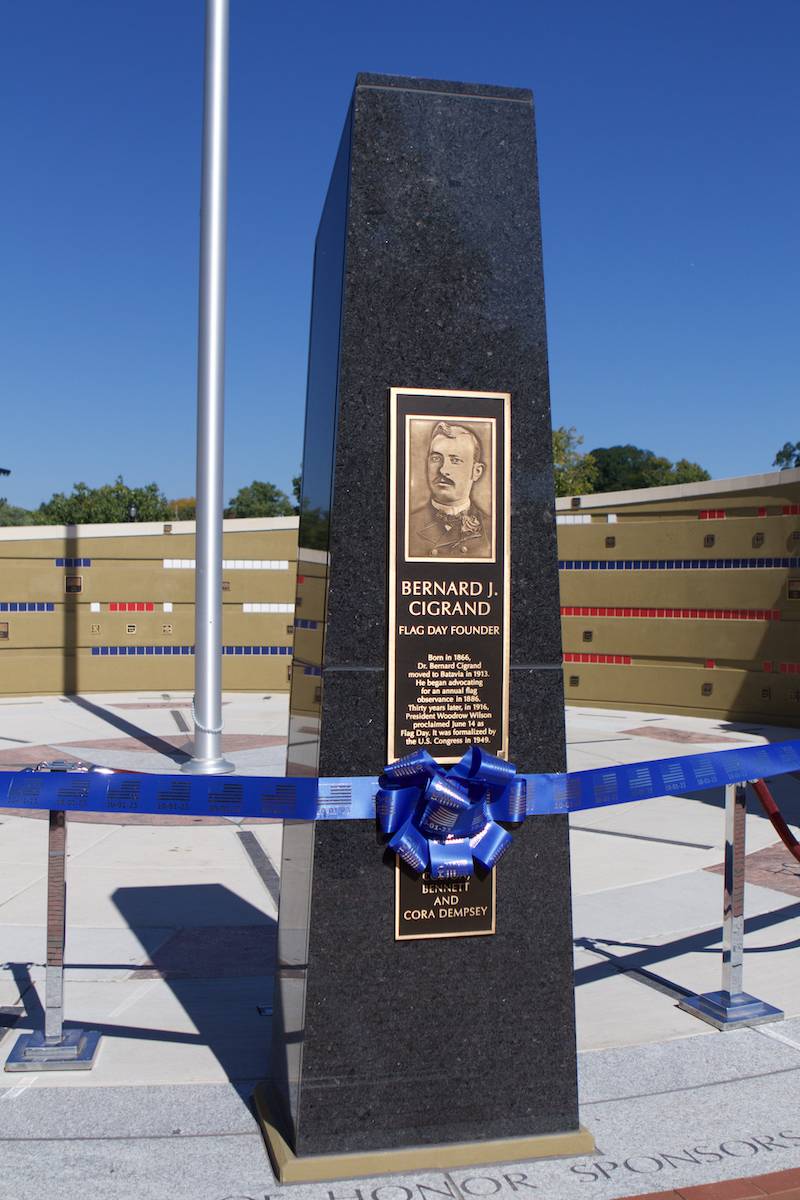 Flag Day Monument opening ceremony's at Patriot's Park on Sunday, Oct 1,2023 in Batavia.