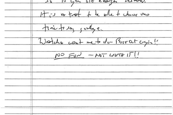 A note a former cellmate says he found after Epstein’s suspected suicide attempt is released