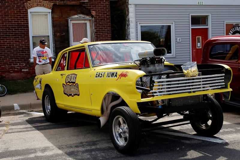 Mark Griebel came out to the Erie Car Show on Saturday with his 454 big block 1962 Chevy 2 Nova dubbed the "Gone Bananas" car.