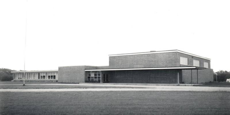 An open house was held in January 1958 to mark the opening of East View Elementary School on Route 71 in Oswego, above. (Photo provided by the Little White School Museum)