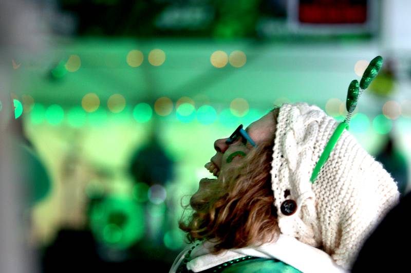 Emily Jones of McHenry shares a laugh with others at the ShamROCKS the Fox Festival in McHenry Friday, March 17, 2023.