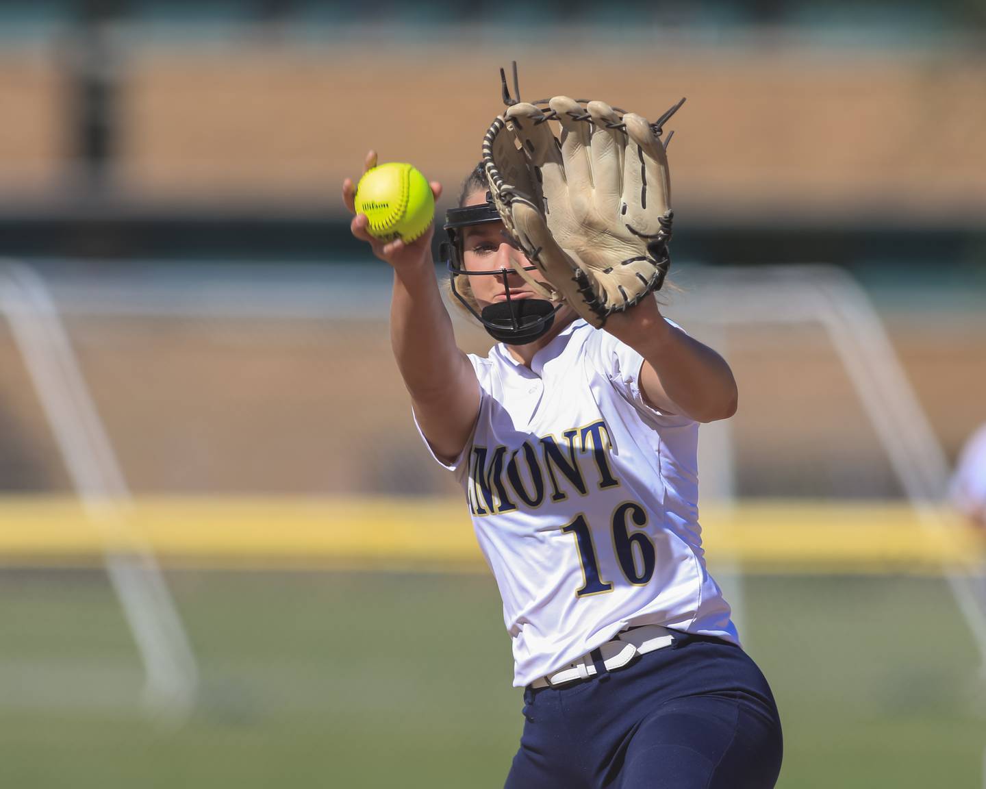 Lemont's Sage Mardjetko (16) winds up to deliver to the plate during Class 3A Joliet Catholic Sectional final game between Marian Catholic at Lemont.  June 3, 2022.
