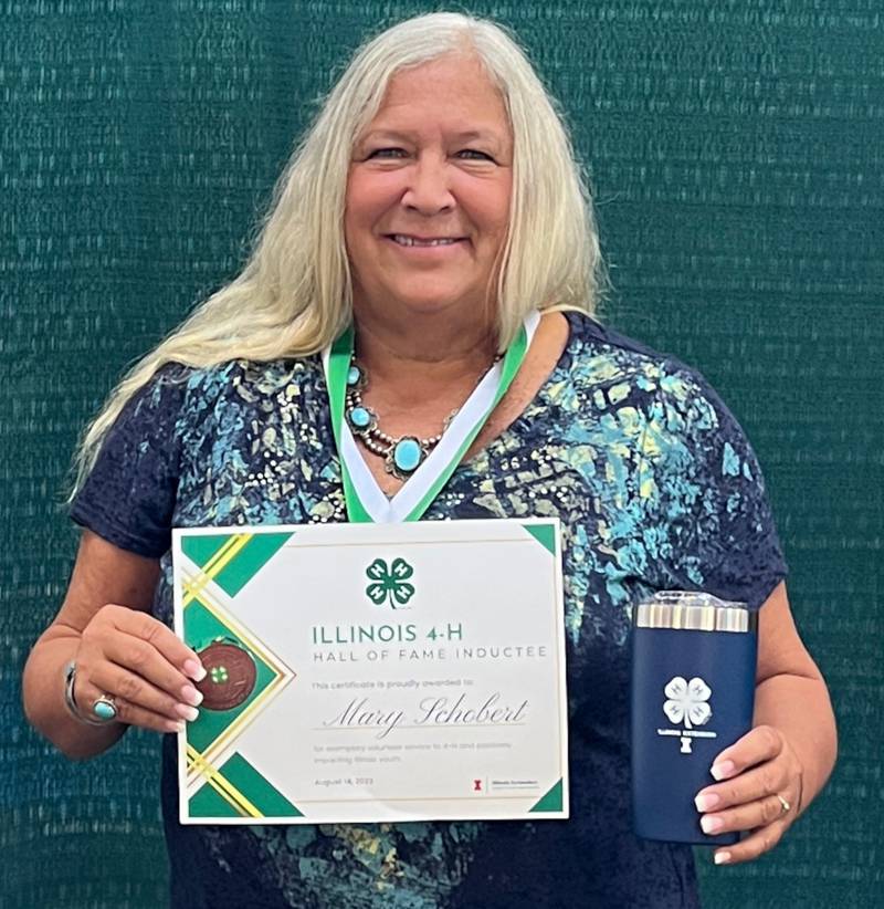 Mary Schobert of Yorkville was recently inducted into the Illinois 4-H Hall of Fame.