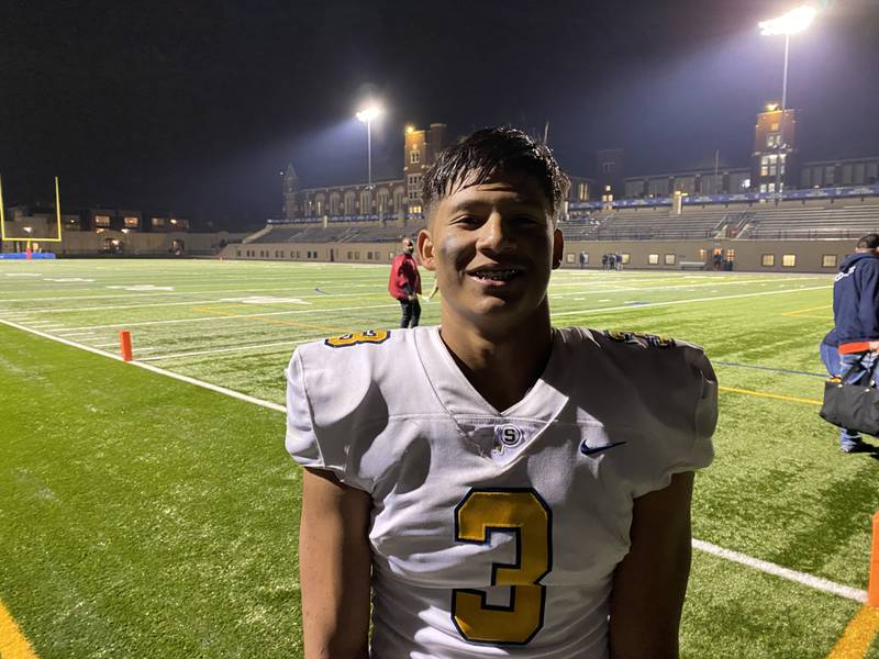 Sterling's Antonio Tablante scored three touchdowns in the Warriors' 50-8 win over Goode in their Class 5A second-round game on Friday in Chicago.