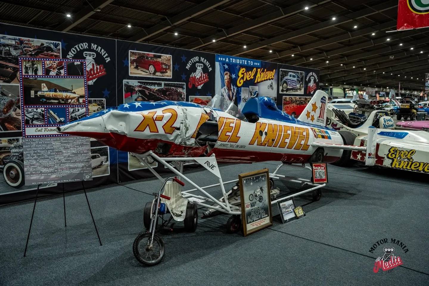 The X2 Skycycle Rocket is among Evel Knievel's vehicles on display at Volo Museum.