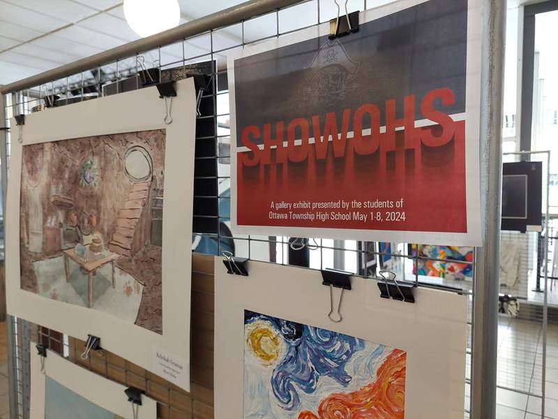 ShowOHS represents work from all the art classes at Ottawa High School, including portfolio pieces from the AP Art students. The gallery is on display at Jeremiah Joe Coffee.