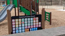 Communication board at Hudson Crossing Park in Oswego giving non-verbal kids a new voice