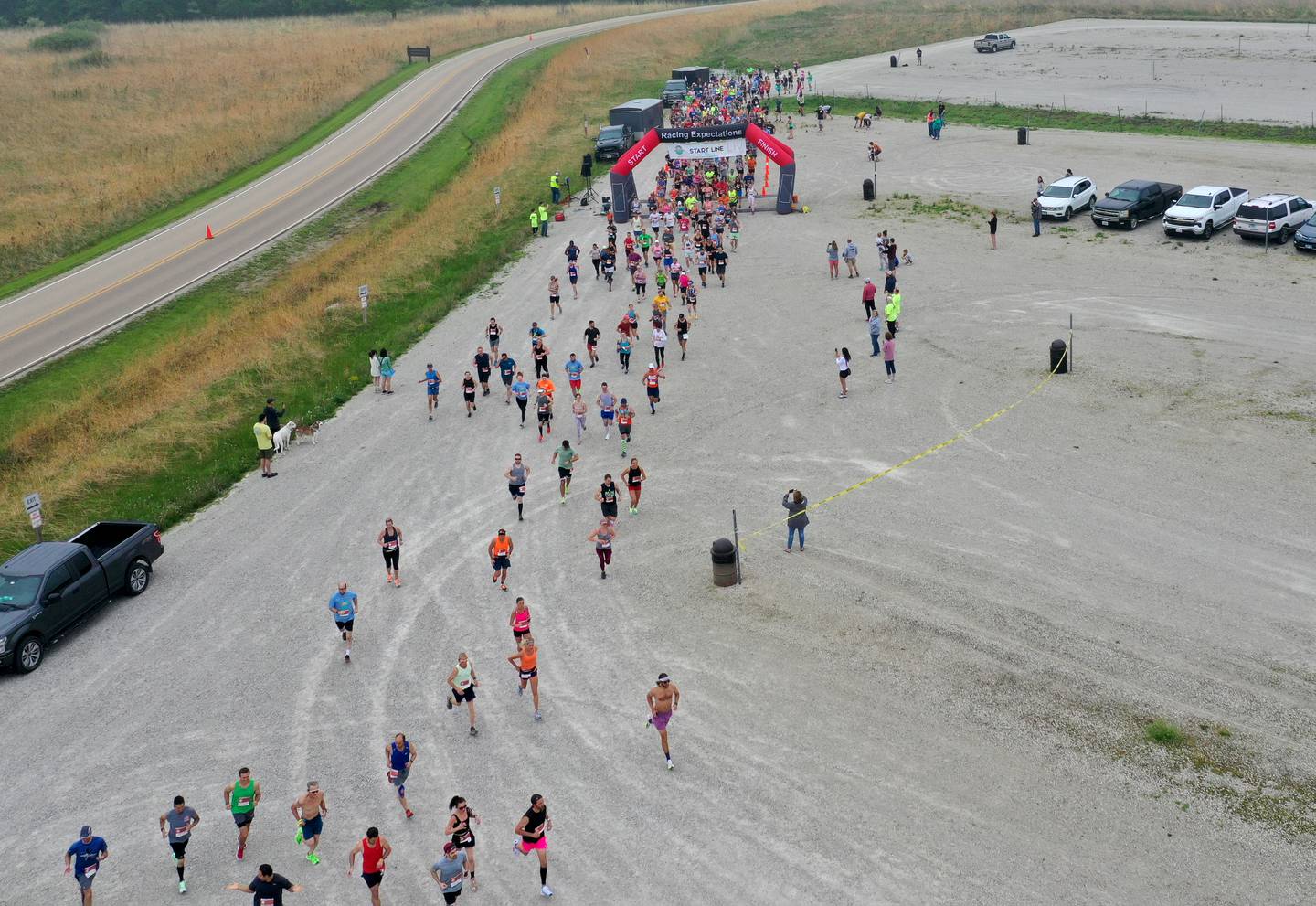 Runners begin the Starved Rock Country Half Marathon on Saturday, May 13, 2023 at Starved Rock State Park.