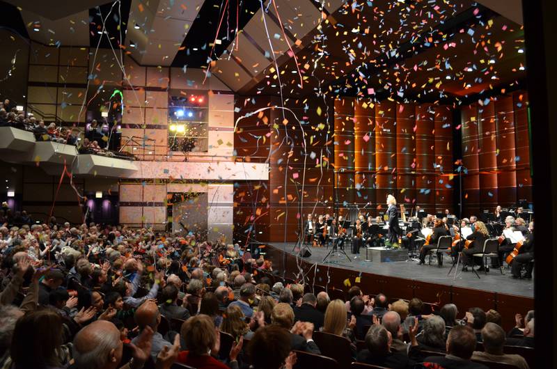 New Philharmonic, the professional orchestra in residence at the McAninch Arts Center on the College of DuPage campus in Glen Ellyn, will perform three celebratory New Year’s Eve concerts at 1:30, 5 and 8:30 p.m. on Wednesday, Dec. 31.