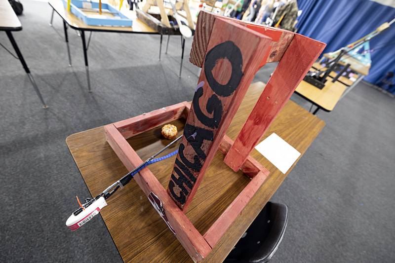 The students of Rock Falls Middle School put a visual and technical spin on their catapults.