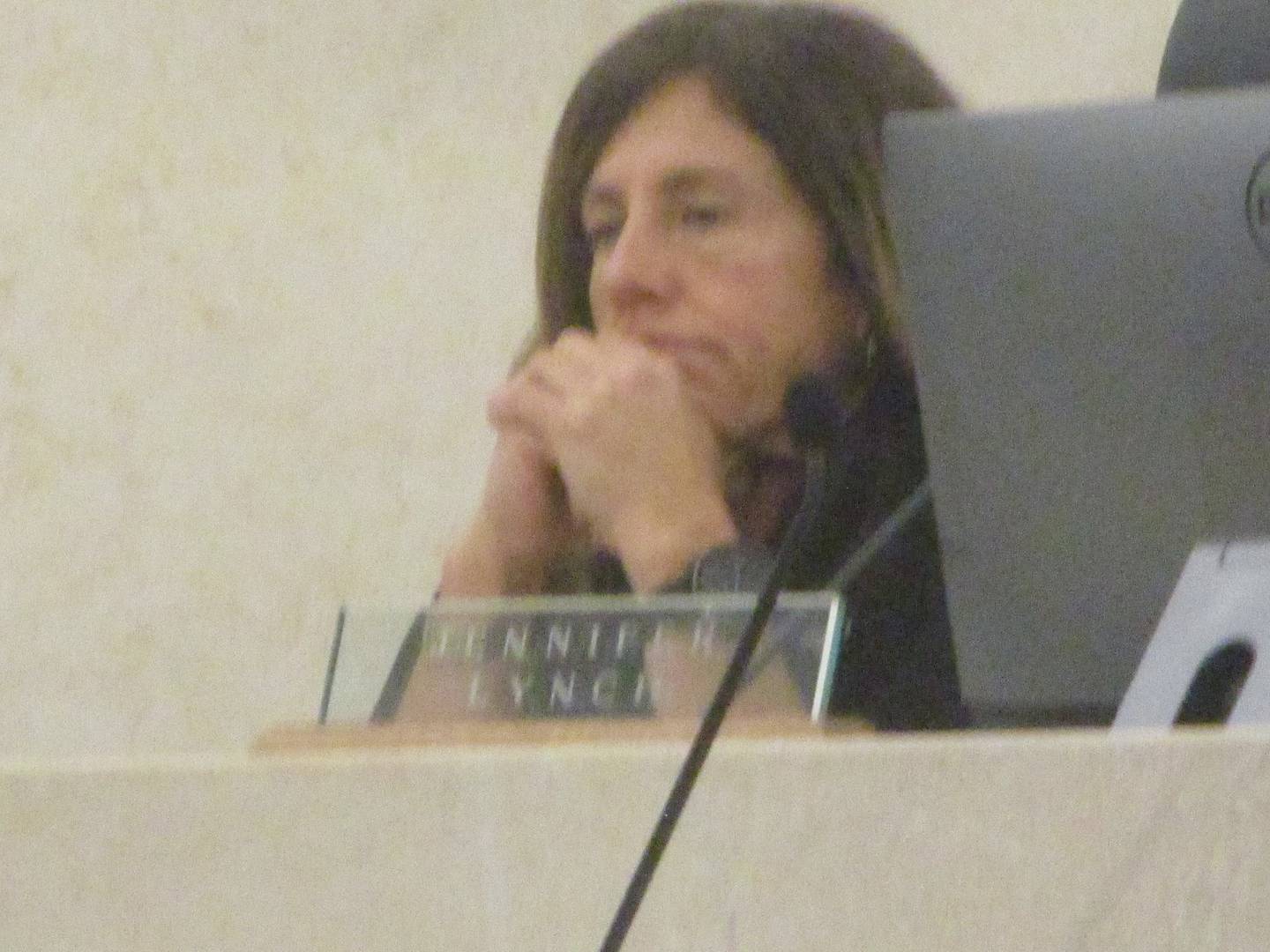Will County Judge Jessica Lynch hears arguments during a hearing on Friday on Joliet Councilman Juan Moreno's legitimacy to hold office. Sept. 26, 2025