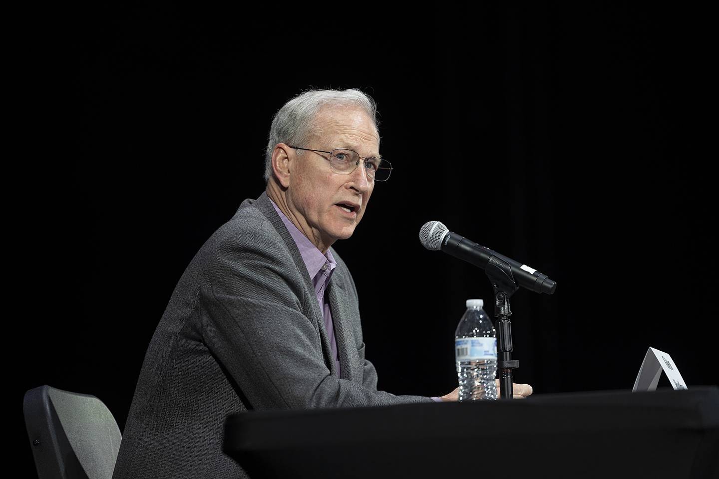 Glen Hughes speaks Thursday, March 16, 2023 during a forum for those seeking election in Dixon. Hughes is facing off against sitting council member Dennis Considine for mayor.