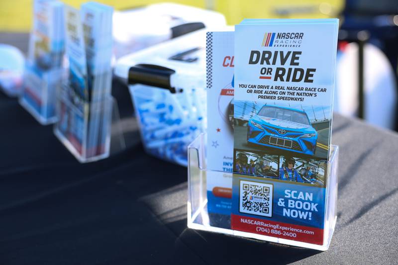 NASCAR promotes several events and attractions at the unveiling of the new Route 66 sculpture along South Chicago Street at the Route 66 Raceway on Tuesday, May 12, 2026 in Joliet.