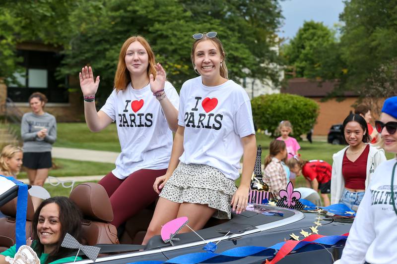 The Glenbard West French club ride the Glenbard West Homecoming Parade.  Sept 16, 2023