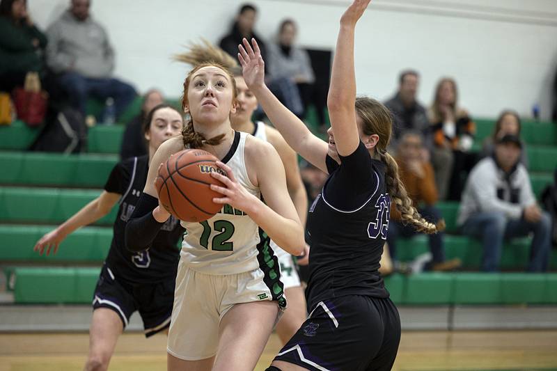 Rock Falls’ Emily Lego looks to put up a shot Friday, Jan. 27, 2023 against Rockford Lutheran.