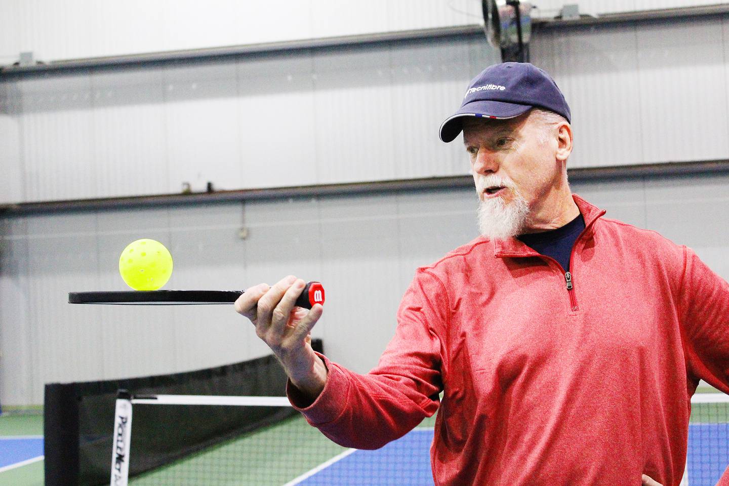 Chris Dudley, Sterling Park District racket sports director, offers private pickleball lessons at the park district's Westwood Sports Center, which has six indoor courts. Dudley has played tennis since the 1970s, and has seen many tennis players take up pickleball. "I'm sort of a tennis traditionalist, but we've embraced pickleball and have way more pickleball players out here than tennis," Dudley said. "Tennis is still a popular sport, and a growing sport, but pickleball is so easy to learn quickly. If I'm giving a pickleball lesson, and two people come out who have never tried it before, usually by the end of an hour they'll play a real game, or at least try it – you don't see that on a tennis court."
