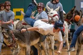 Photos: Hooves on the hardwood as donkey basketball takes over Seneca