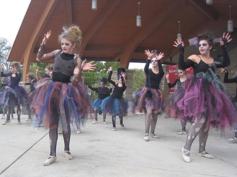 "Thriller" scares up dance moves at BatFest in Batavia on Oct. 28.