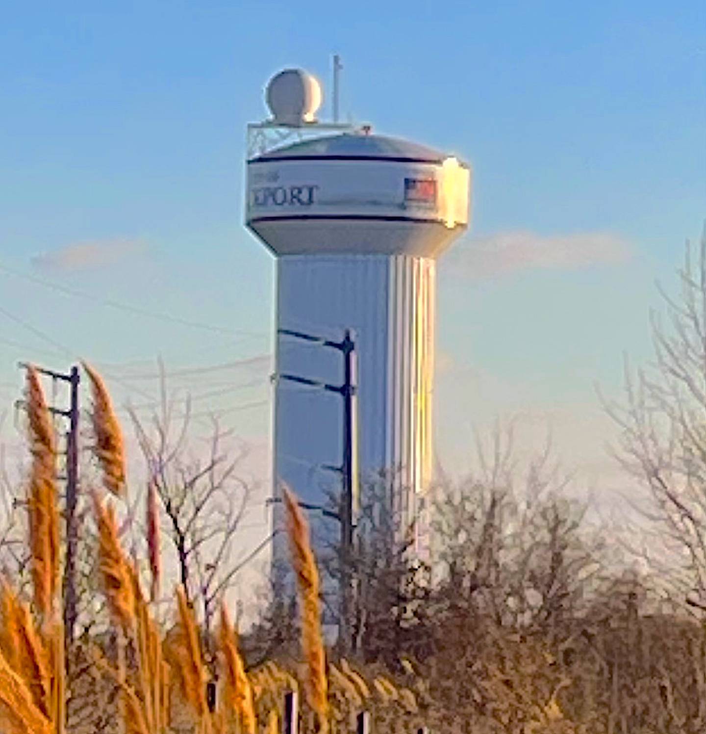 The city of Lockport water tower along Interstate 355.