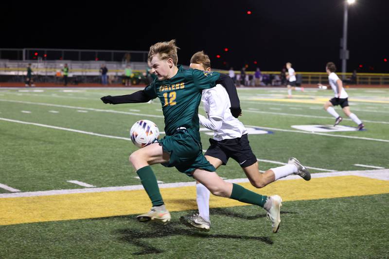 Coal City’s Carter Hollis makes an offensive run during the Coalers' 1-0 victory over Williamsville in the IHSA Class 1A Maroa-Forsyth Super-Sectional on Monday, Nov. 3, 2025.