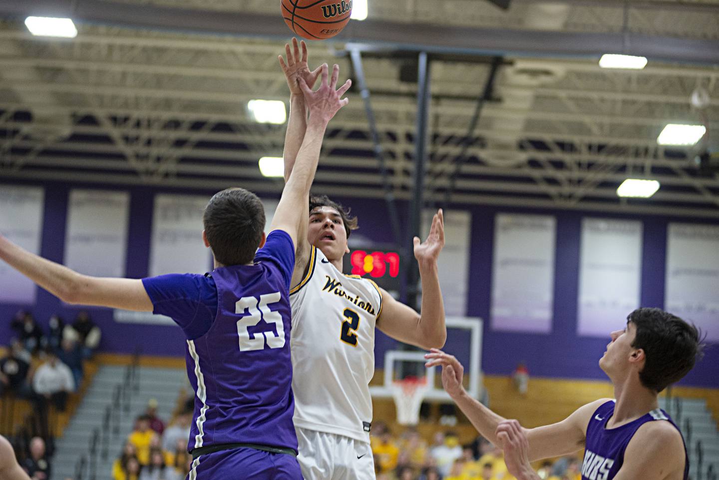 Sterling's JP Schilling puts up a shot against Rochelle in the regional finals Friday, Feb. 25, 20212.