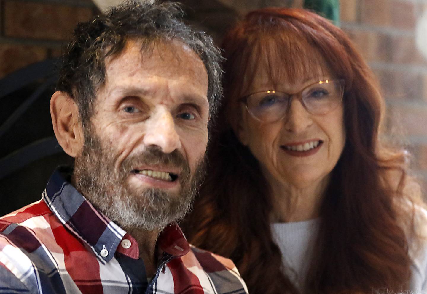 Mike Baber, who needs a kidney, and his wife, Teresa, at their home on Thursday, Dec. 12, 2024, in Marengo. Teresa has been approved as a donor but does not match Mike. They are hoping to find someone else willing to so a swap to get two people the kidneys they need.