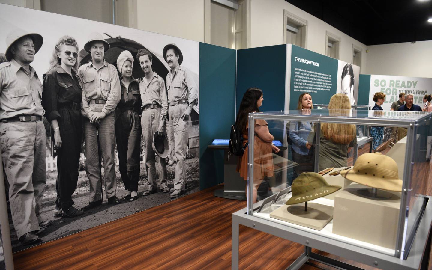 Displays of photographs and artifacts are part of the “So Ready for Laughter: The Legacy of Bob Hope” exhibit at Cantigny on Thursday, Sept. 18, 2025 in Wheaton.