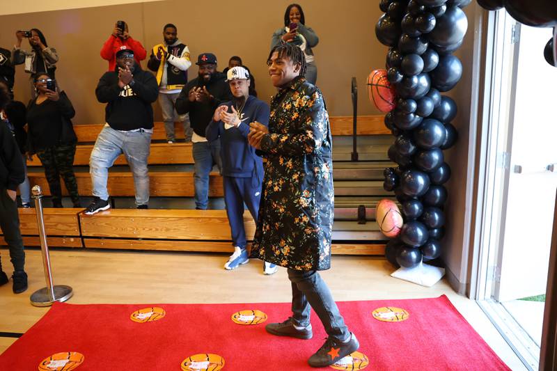 Jeremy Fears Jr. is welcomed at the Salvation Army Community Center. Friends and family host a reception for Joliet West’s basketball player Jeremy Fears Jr. before he heads to Houston to play in the All-McDonalds game.