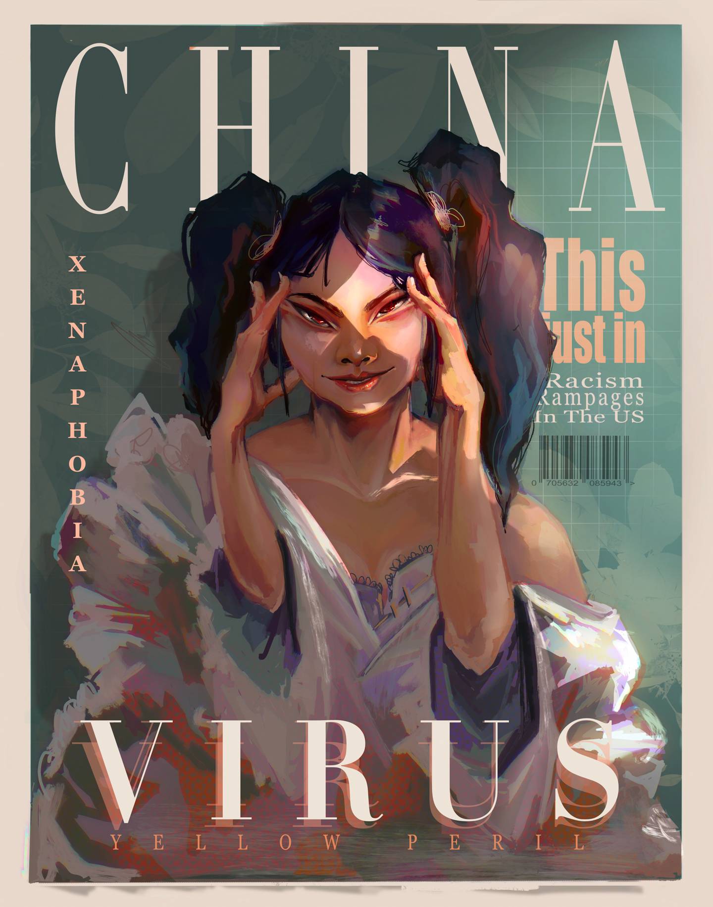 Alyse Slawinski, a senior at Plainfield South High School, earned a gold award from Scholastic Art & Writing Awards for her digital art piece called “”Xenophobia.”